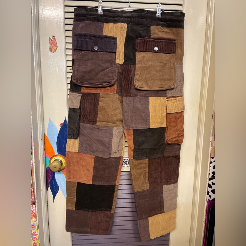 Patchwork Corduroy Men Pants